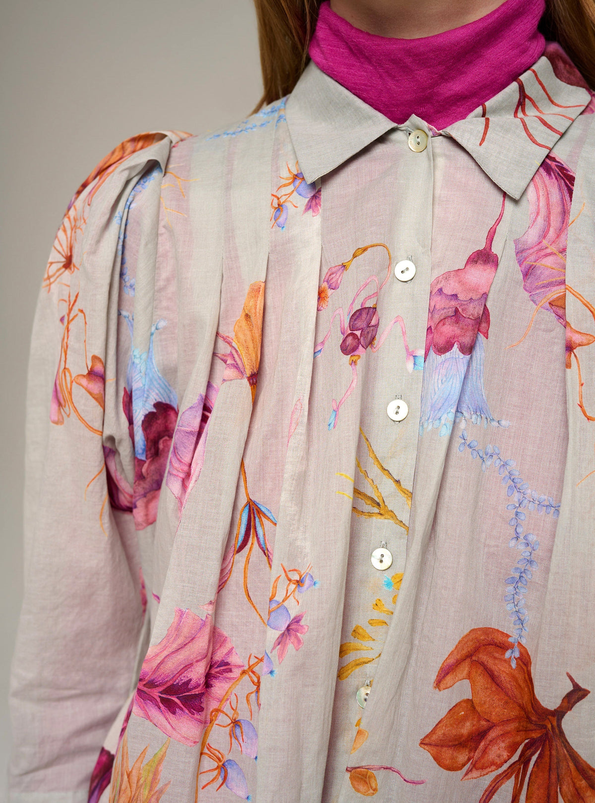 Cotélac Printed oversized 3/4-sleeve shirt