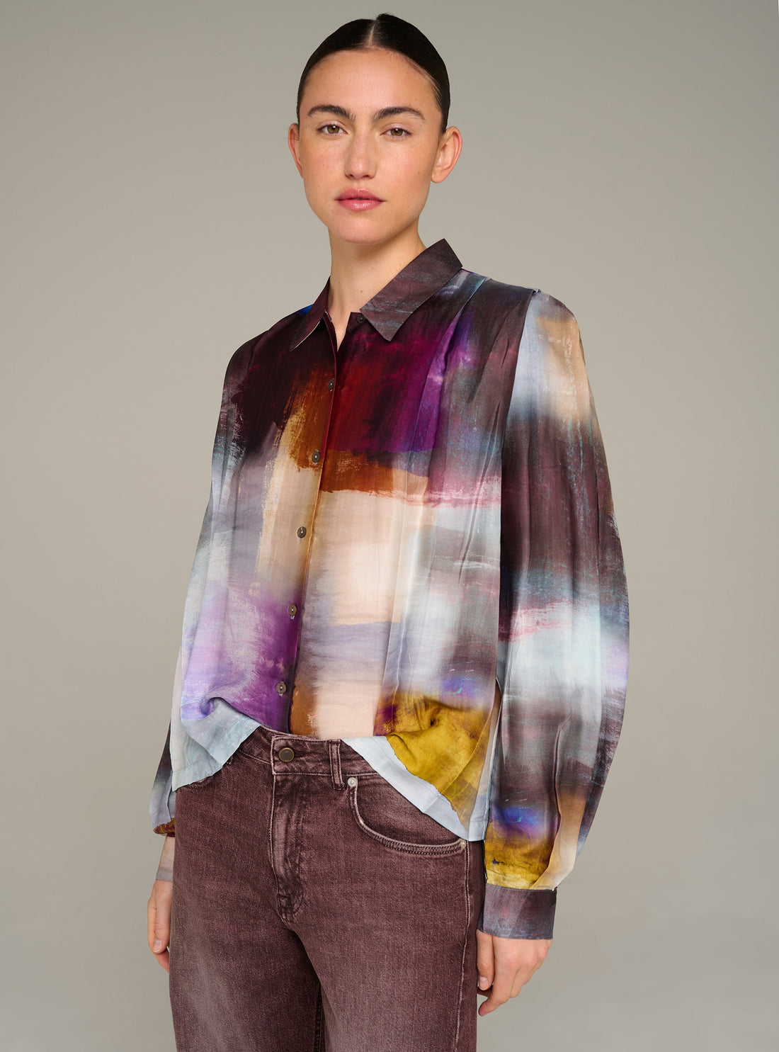 Cotélac Printed oversized long-sleeve shirt