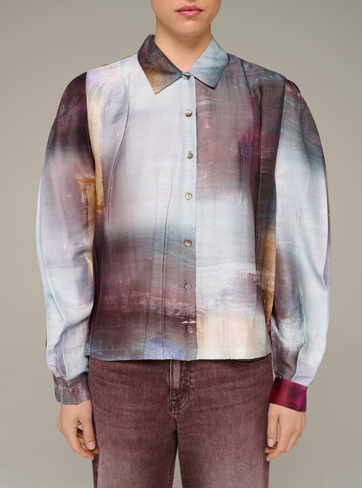 Cotélac Printed oversized long-sleeve shirt
