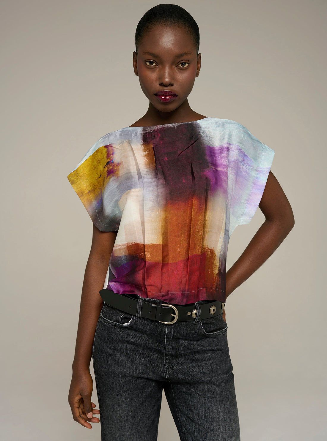 Cotélac Printed straight blouse