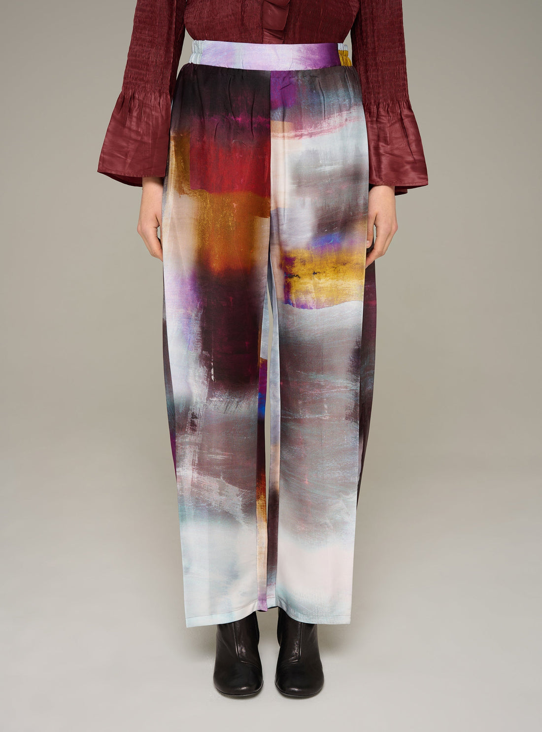 Cotélac Printed barrel-leg pants
