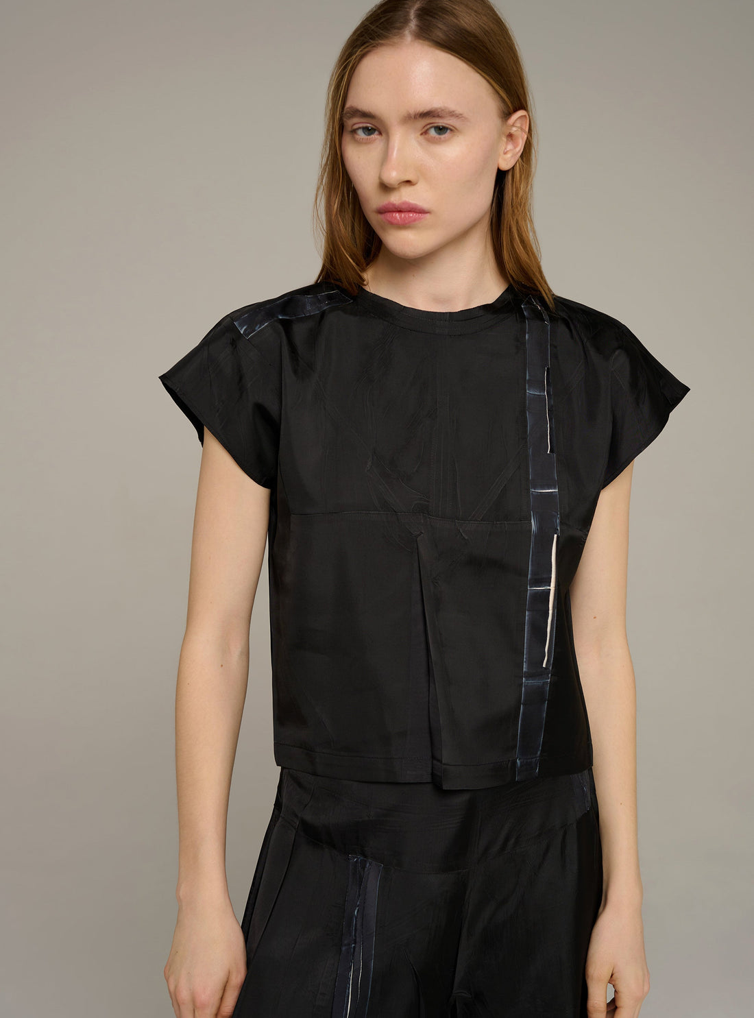Cotélac Printed sleeveless straight blouse