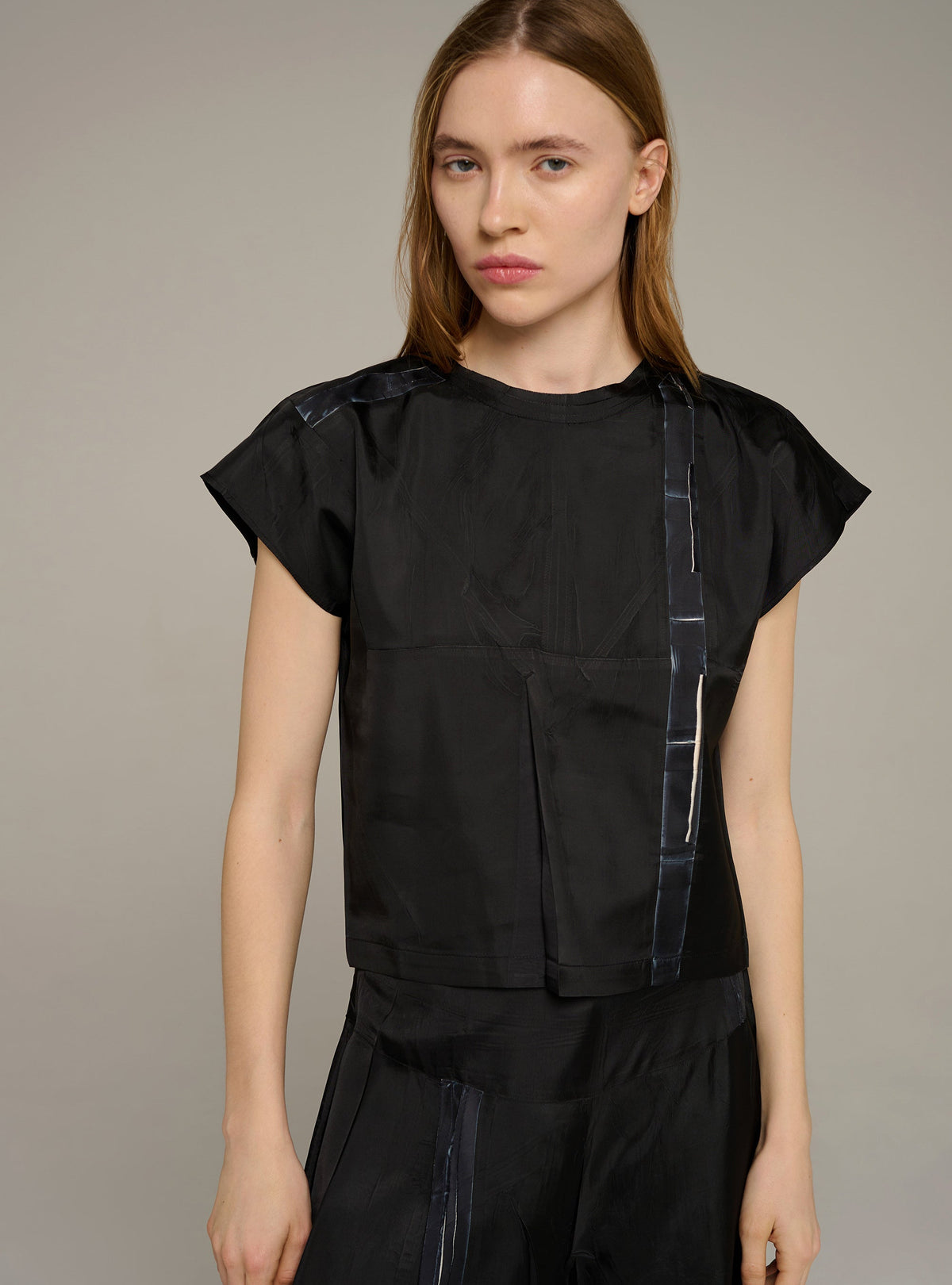 Cotélac Printed sleeveless straight blouse
