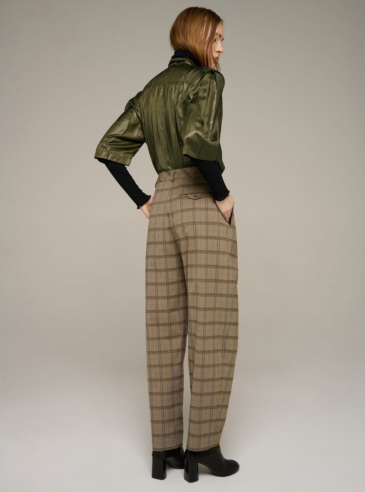 Cotélac Plaid carrot-fit pants