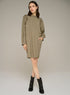 Cotélac Striped long-sleeve officer-collar midi dress