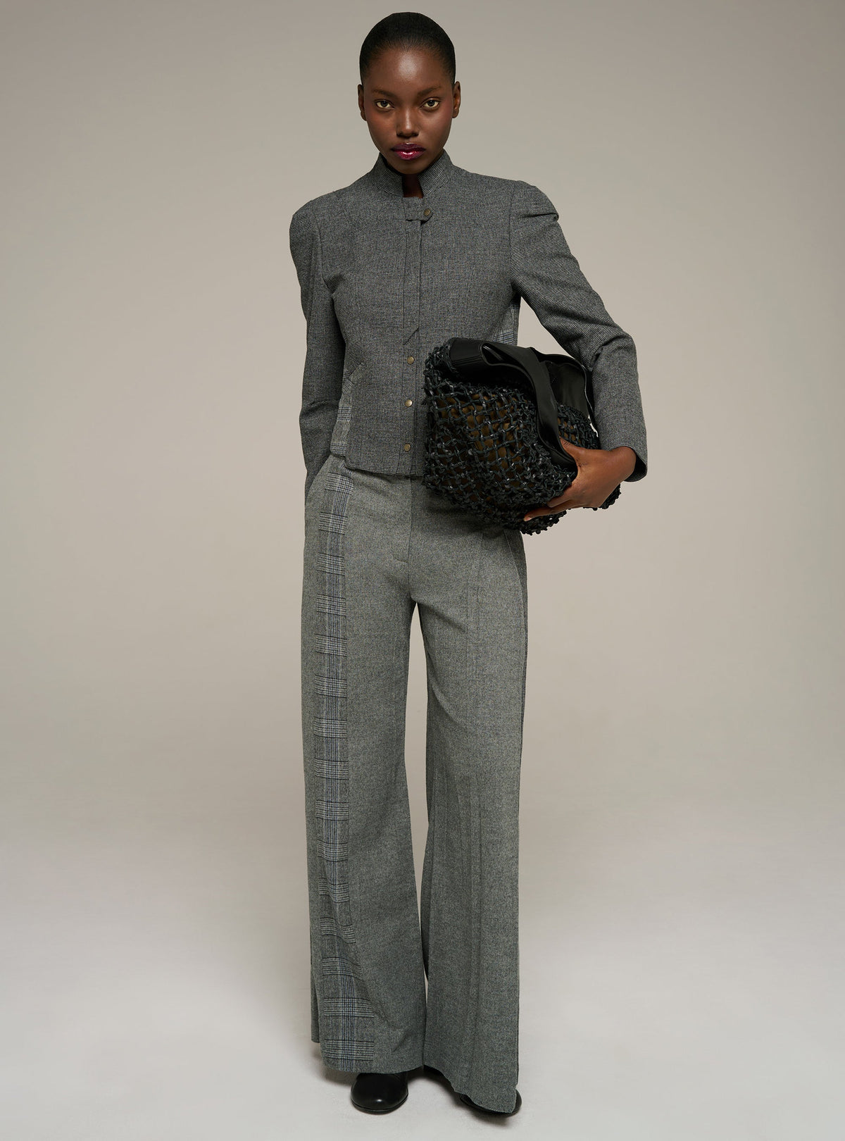 Cotélac Wide-leg pants in mixed materials