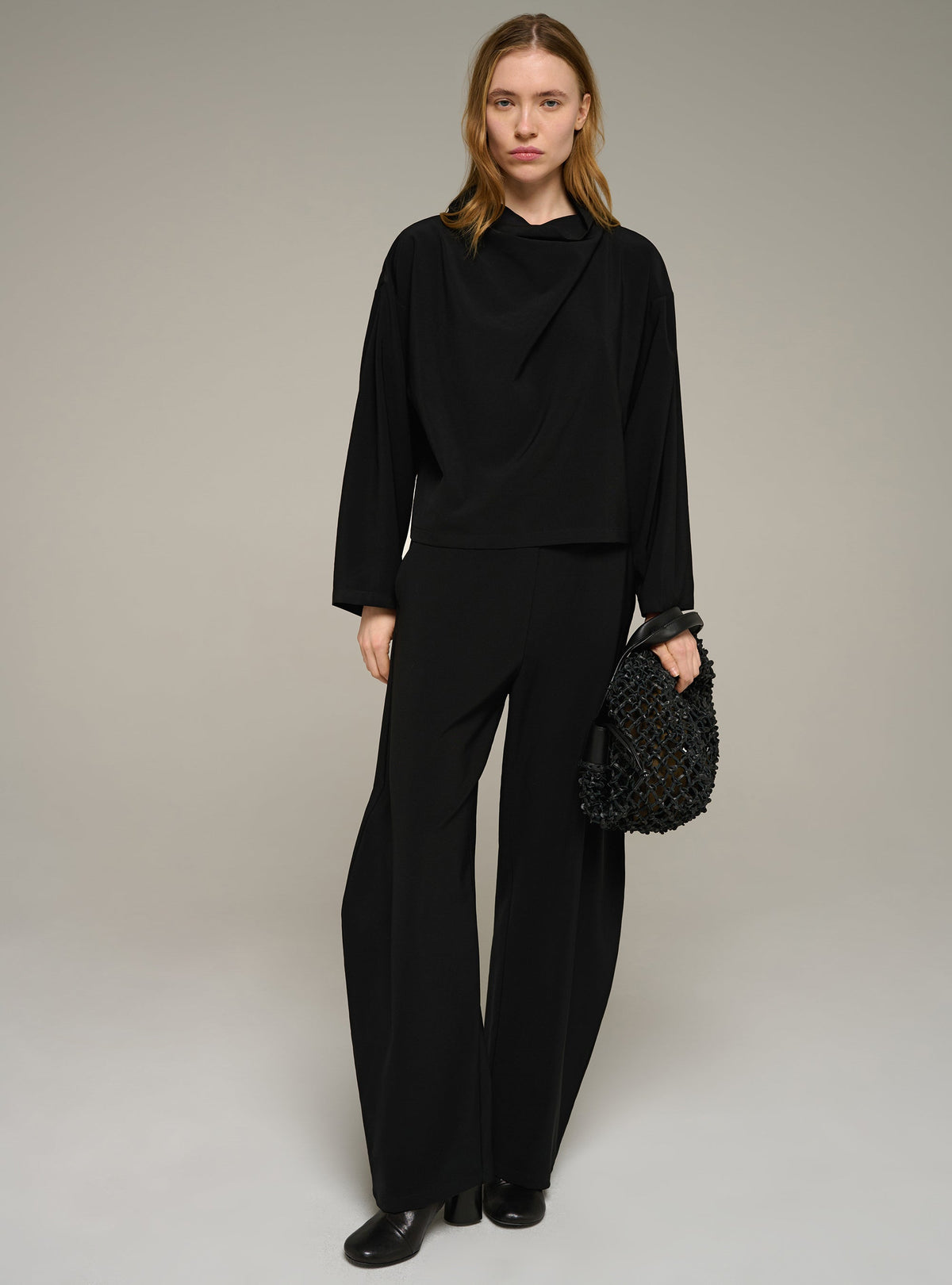Cotélac Long-sleeve halter-neck blouse