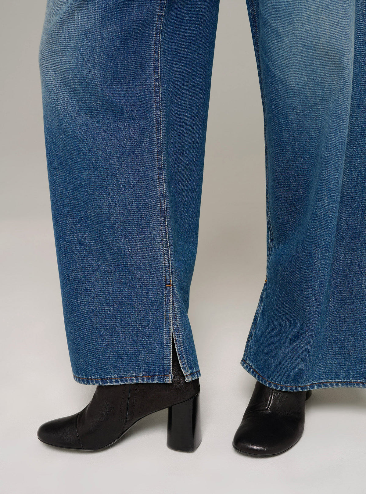 Cotélac Wide-leg jeans with ankle slits