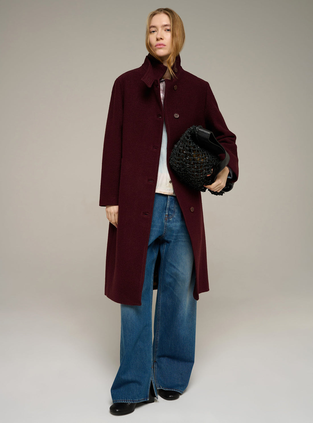 Cotélac Wool mock-neck coat