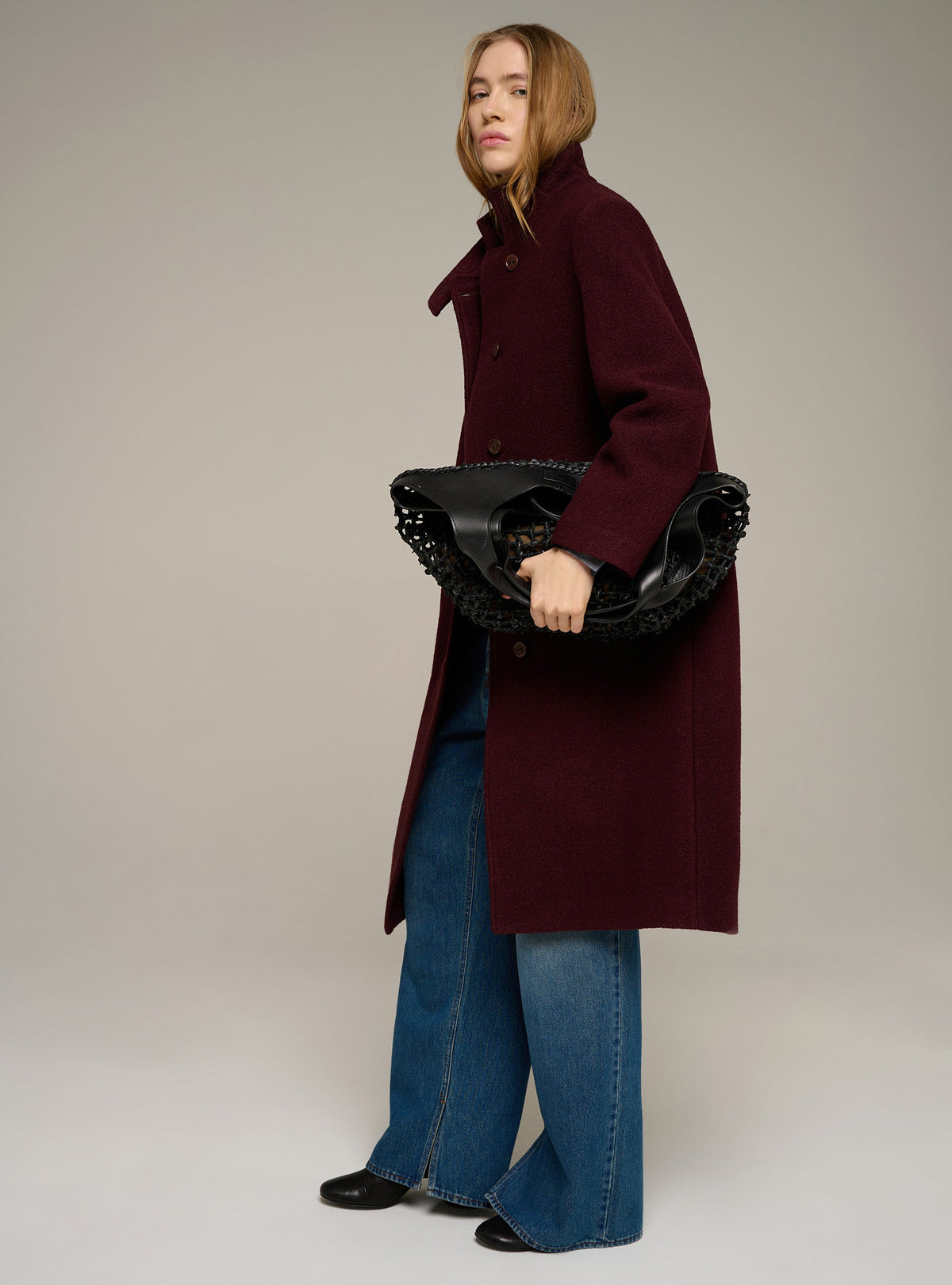 Cotélac Wool mock-neck coat