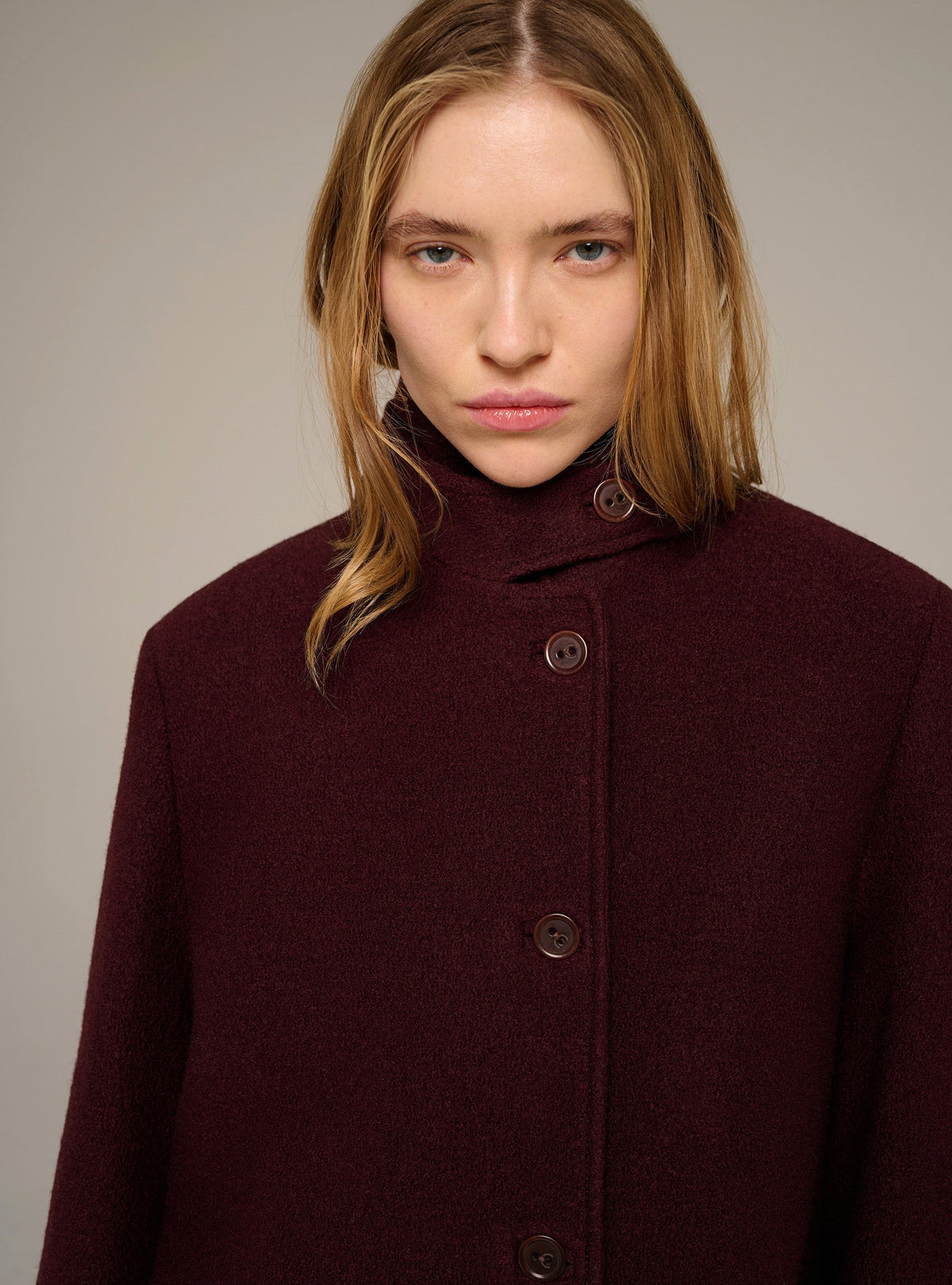Cotélac Wool mock-neck coat