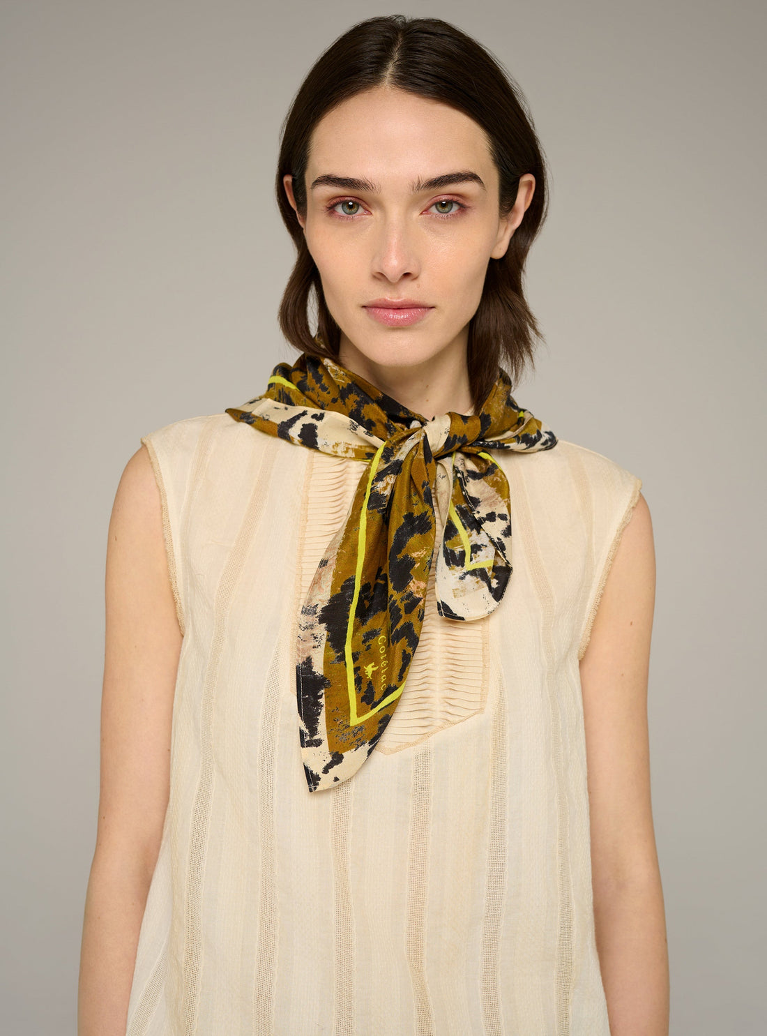 Cotélac Printed silk scarf