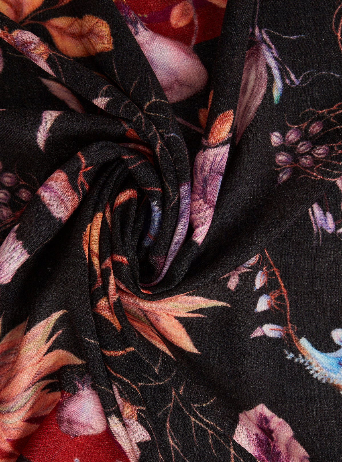 Large printed wool scarf