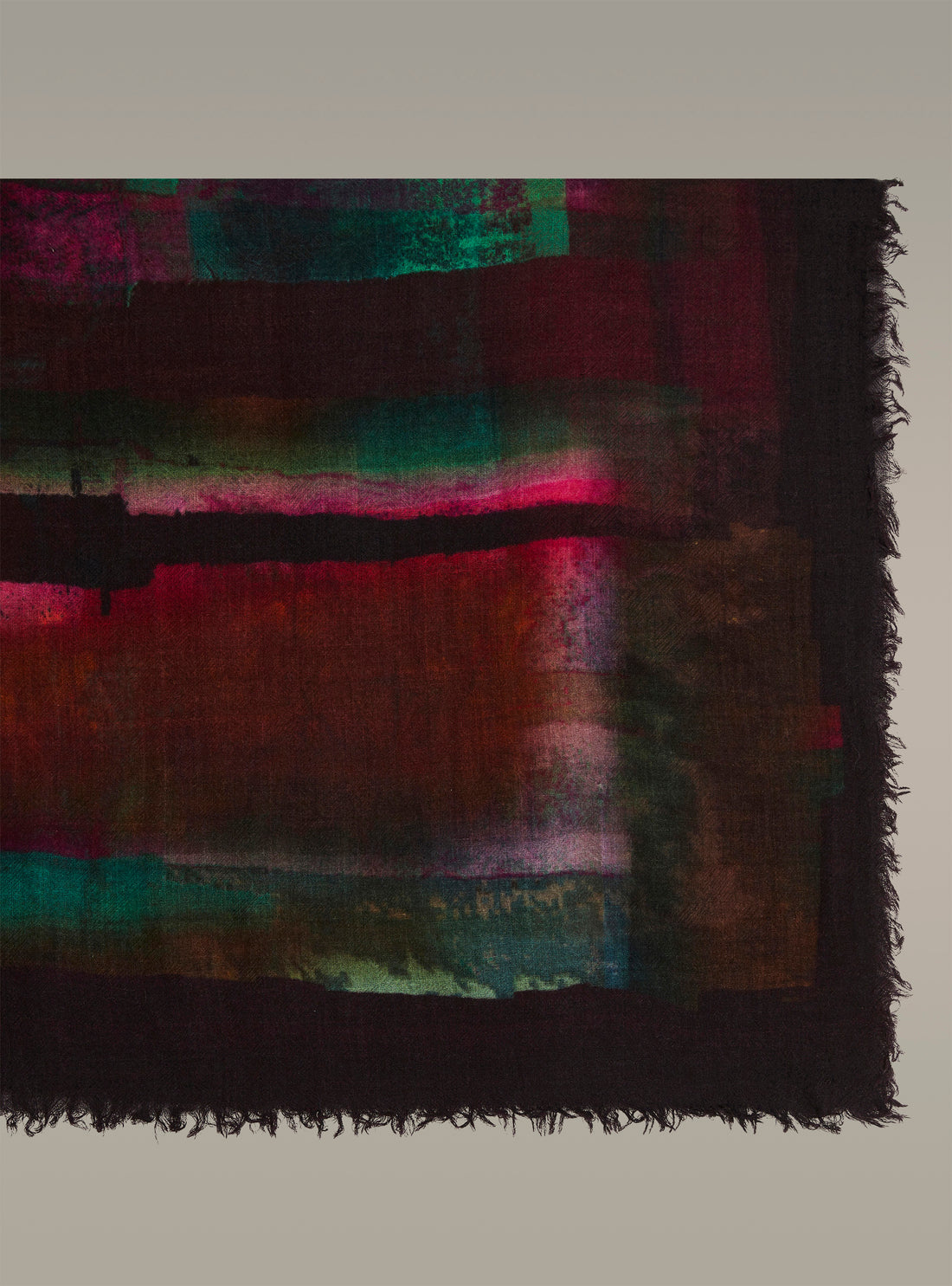 Large printed wool scarf
