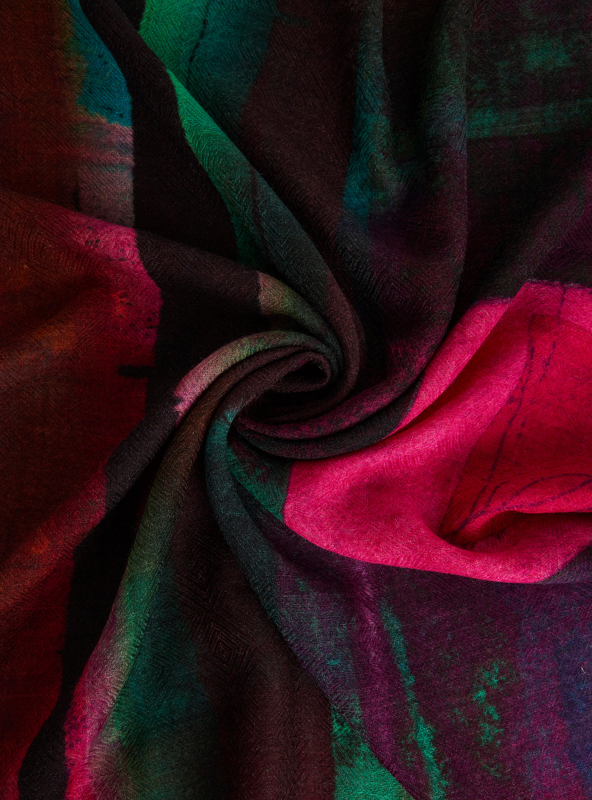 Large printed wool scarf