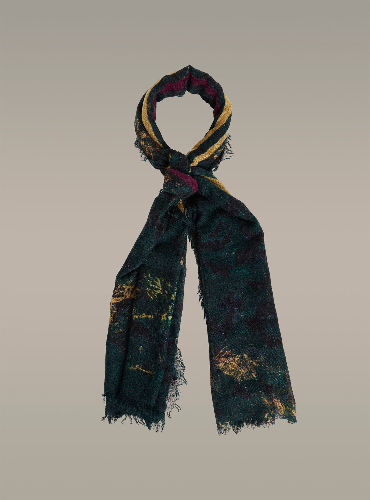 Large printed wool scarf