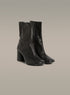 Heeled leather ankle boots