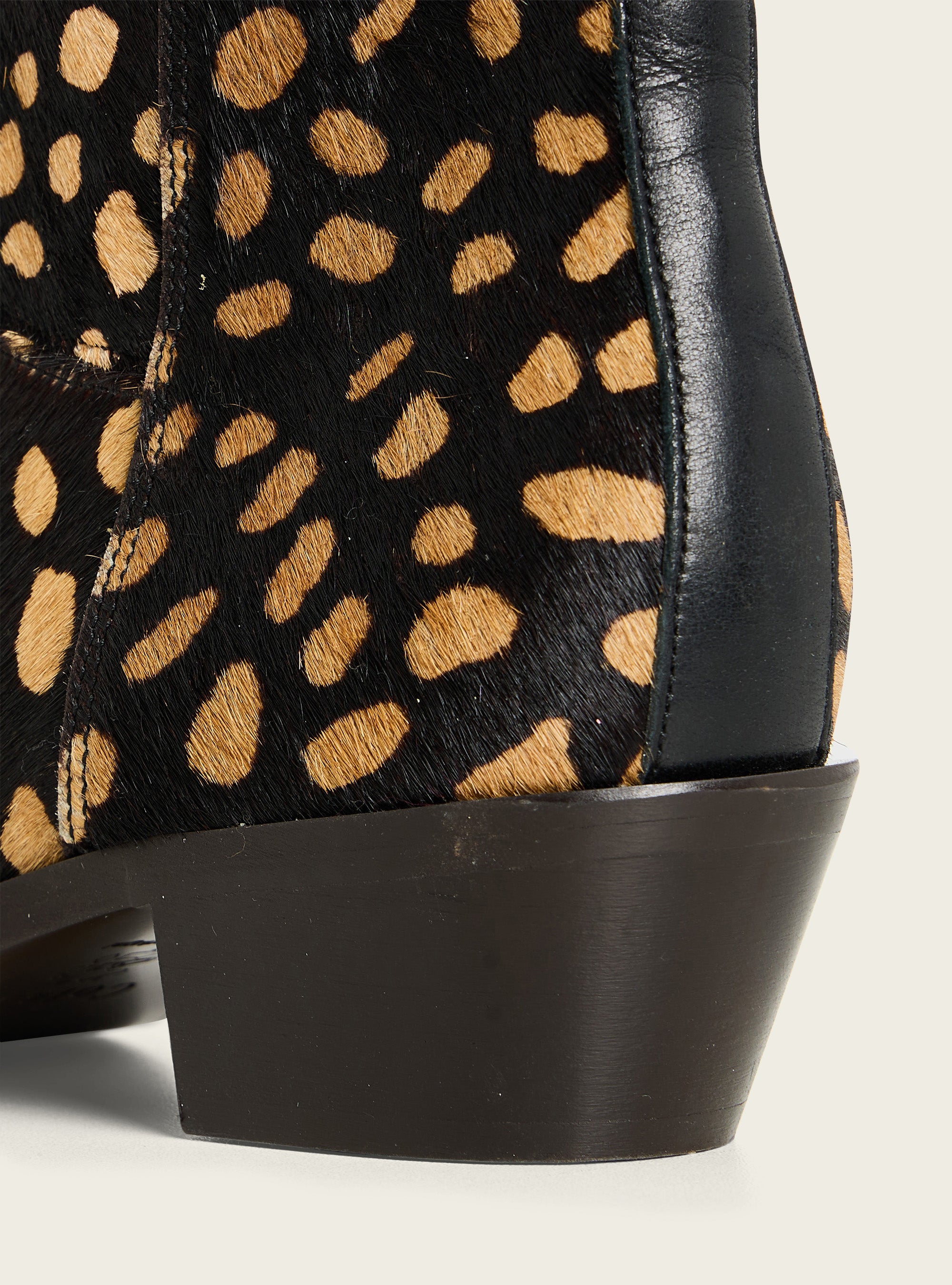 Animal print leather ankle boots